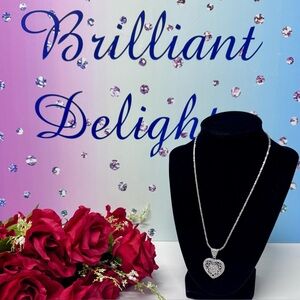 🩶STUNNING 925S HEART PENDANT DIAMOND CUT NECKLACE